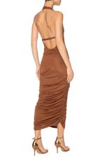 Vestido Artemis Midi Marrom