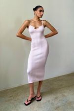 Vestido Lilly Midi Rosa Giz
