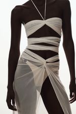 Top Cruzado Tule Off White | Off-White Crossed Tulle Top