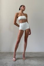 Short Under Cintura Alta Off White | High-Waist Under Shorts Off-White