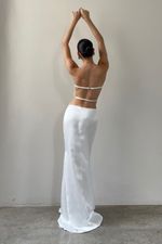 Vestido Tomara que Caia Cetim Off White - SOL BRAND X THAISE JURIATTI