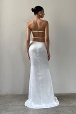 Vestido Tomara que Caia Cetim Off White - SOL BRAND X THAISE JURIATTI