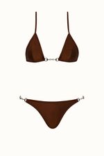 Top Chain Marrom | Chain Brown Bikini Top
