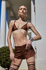 Top Chain Marrom | Chain Brown Bikini Top
