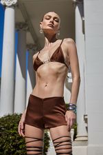 Top Chain Marrom | Chain Brown Bikini Top