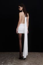 VESTIDO ALICIA OFF WHITE | Alicia Off-White Mini Satin Dress