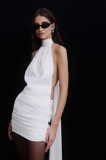 VESTIDO ALICIA OFF WHITE | Alicia Off-White Mini Satin Dress