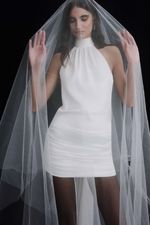 VESTIDO ALICIA OFF WHITE | Alicia Off-White Mini Satin Dress