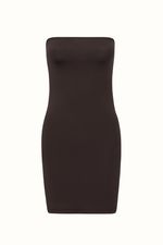 Vestido Under Tomara-que-caia Café | Under Strapless Coffee Dress