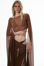 Cropped Ava Marrom | Ava Brown Cropped Top