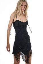 Vestido Kiara  Bordado Preto | Kiara Black Dress