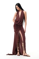 Vestido Selena Jersey Marrom | Selena Brown Dress