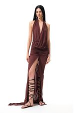 Vestido Selena Jersey Marrom | Selena Brown Dress