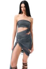 Body Luna Tule Silver | Luna Silver Strapless Bodysuit