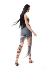 Body Luna Tule Silver | Luna Silver Strapless Bodysuit
