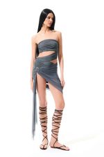 Body Luna Tule Silver | Luna Silver Strapless Bodysuit