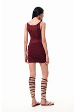 Vestido Bel Tule Vinho | Bel Burgundy Dress
