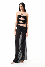Top Cruzado Tule Preto | Black Crossed Tulle Top