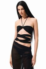 Top Cruzado Tule Preto | Black Crossed Tulle Top