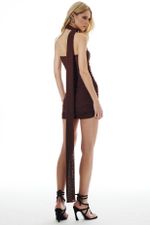 Vestido Ísis Tule Marrom | Isis Brown Dress