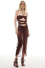 Pareô Nó Tule Marrom | Brown Knot Pareo