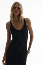 VESTIDO CETIM LONGO SOL X THAISE JURIATTI PRETO | Sol x Thaise Juriatti Long Satin Black Dress