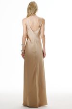VESTIDO CETIM LONGO SOL X THAISE JURIATTI AREIA | Sol x Thaise Juriatti Long Satin Sand Dress