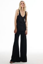 BLUSA CETIM SOL X THAISE JURIATTI PRETA | Sol x Thaise Juriattti Satin Black Blouse