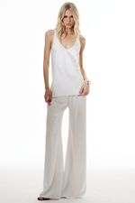 CALÇA CETIM SOL X THAISE JURIATTI OFF WHITE | Sol x Thaise Juriatti Satin Off-White Pants