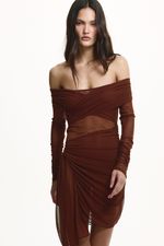 Vestido Liah Tule Marrom | Liah Brown Dress