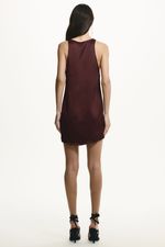 VESTIDO MINI CETIM SOL BRAND X THAISE JURIATTI MARROM | Sol Brand x Thaise Juriatti Mini Satin Brown Dress