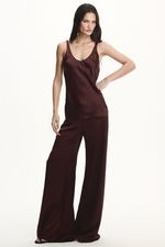Blusa Cetim Sol X Thaise Juriatti Marrom | Sol x Thaise Juriatti Satin Brown Blouse