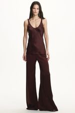 Blusa Cetim Sol X Thaise Juriatti Marrom | Sol x Thaise Juriatti Satin Brown Blouse
