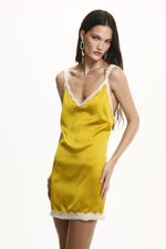 Vestido Duda Cetim Dourado | Duda Gold Satin Dress