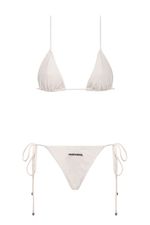 Top Cortininha Off White | Curtain Off-White Bikini Top