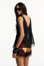 Blusa Chiffon Preta | Black Chiffon Top
