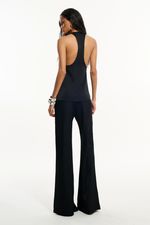 Regata Halter Cetim Preta | BLACK SATIN HALTER TOP
