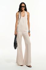 Regata Halter Cetim Marfim