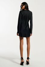 Vestido Cetim Manga Longa Preto SOL  BRAND X THAISE JURIATTI | Black Long Sleeve Satin Dress SOL BRAND X THAISE JURIATTI