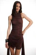 Vestido Nina Tule Marrom | Nina Brown Dress
