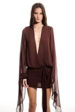 Vestido Vênus Marrom | Venus Brown Mini Dress