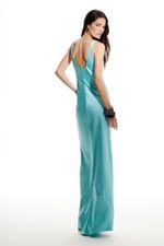 VESTIDO CETIM LONGO SOL X THAISE JURIATTI ACQUAMARINE | Aquamarine Long Satin Dress SOL BRAND X THAISE JURIATTI