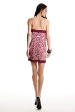 Vestido Paetê Zebra Bordô  | BURGUNDY ZEBRA SEQUIN DRESS
