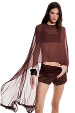 Mini Short Zyon Marrom | Zyon Brown Mini Shorts