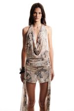Blusa Slip de Ponta Python | PYTHON POINTED SLIP TOP