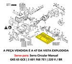 PLACA BASE SERRA CIRCULAR MANUAL BOSCH GKS 65 GCE 3601F687E1