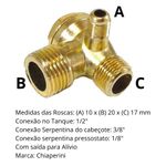 VÁLVULA DE RETENÇÃO MOTO COMPRESSOR CHIAPERINI 1/2 BSP 3/8 BSP 1/8