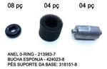 KIT PÉ + ESPONJA + ANEL ORING DA LIXADEIRA BO4557 BO4556