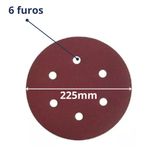 KIT DISCO DE LIXA C/VELCRO Ø225MM 6 FUROS 15PCS LP-750