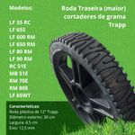 CONCONJUNTO  RODA TRASEIRA PRETA TRASEIRA COM PNEU 12POL TRAPP
